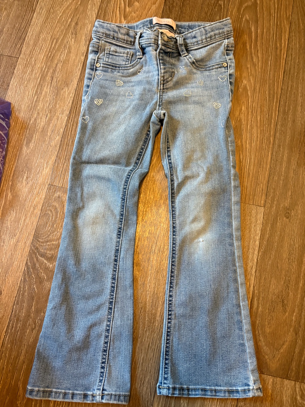 Squeeze Girls Light Blue Denim Jeans with Heart Studs